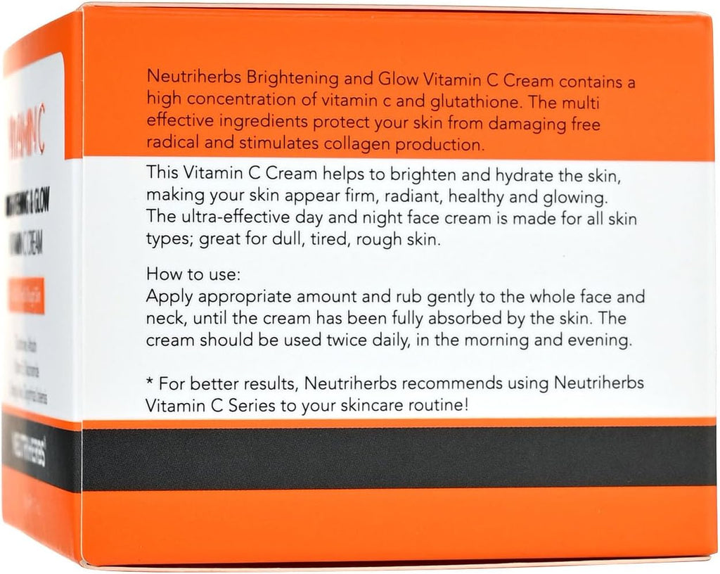 Neutriherbs Vitamin C Face Cream Day & Night Cream Facial Moisturizer - Moisturizing Softening & Smoothing Skin 1.7oz