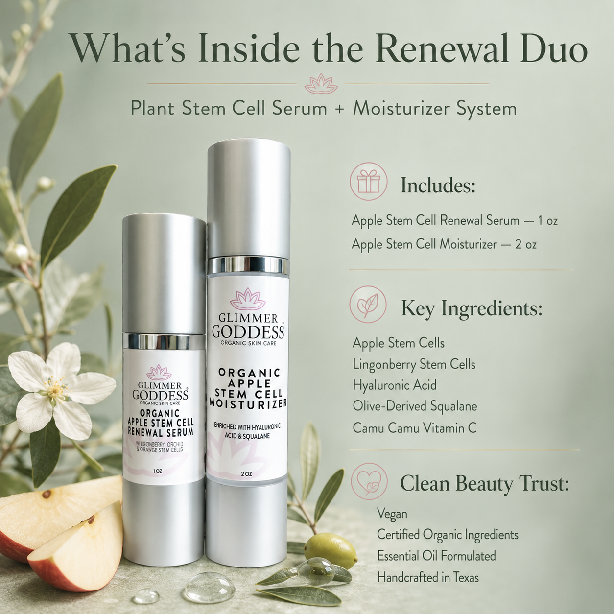 Cellular Renewal Duo – Apple Stem Cell Serum + Moisturizer