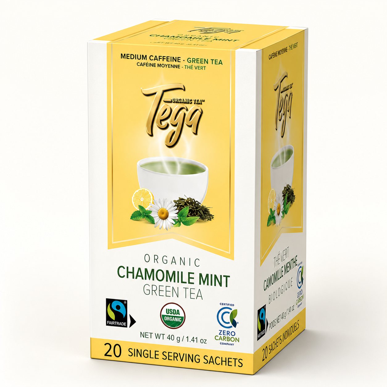 Chamomile Mint Green Tea w. Citrus Organic Fairtrade 20ct