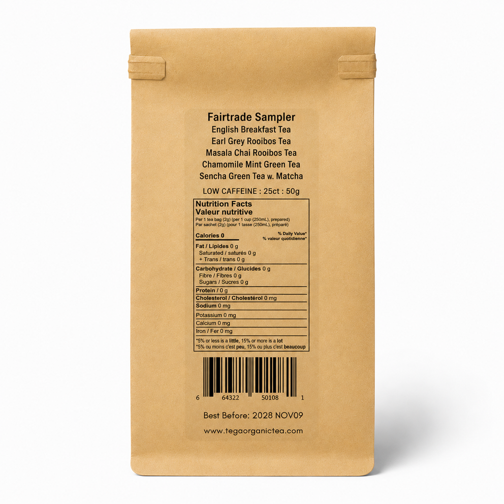 Tega Fairtrade Tea Sampler – 25 Tea Bags