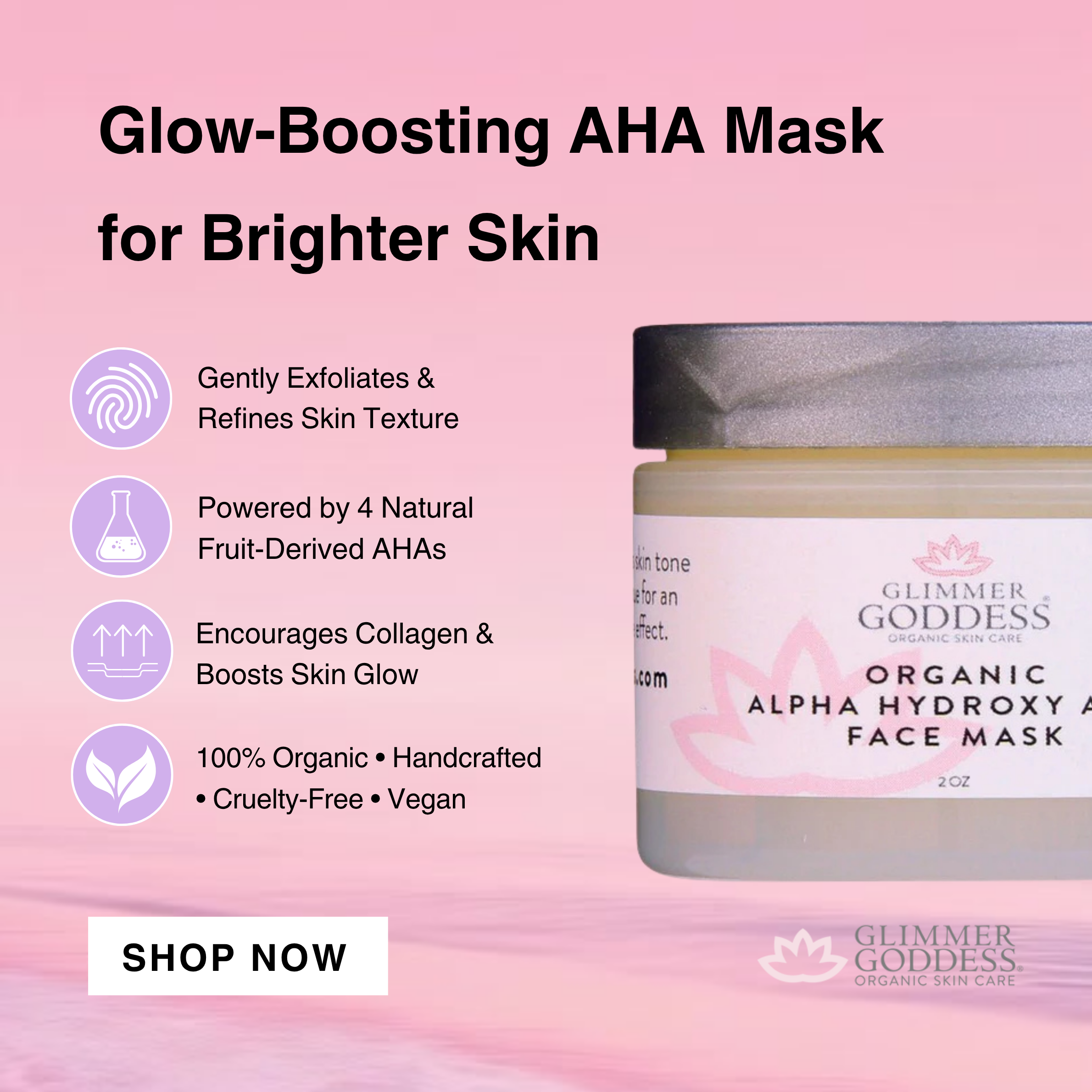 Organic AHA Face Mask – Renewing Treatment for Exfoliation & Glow