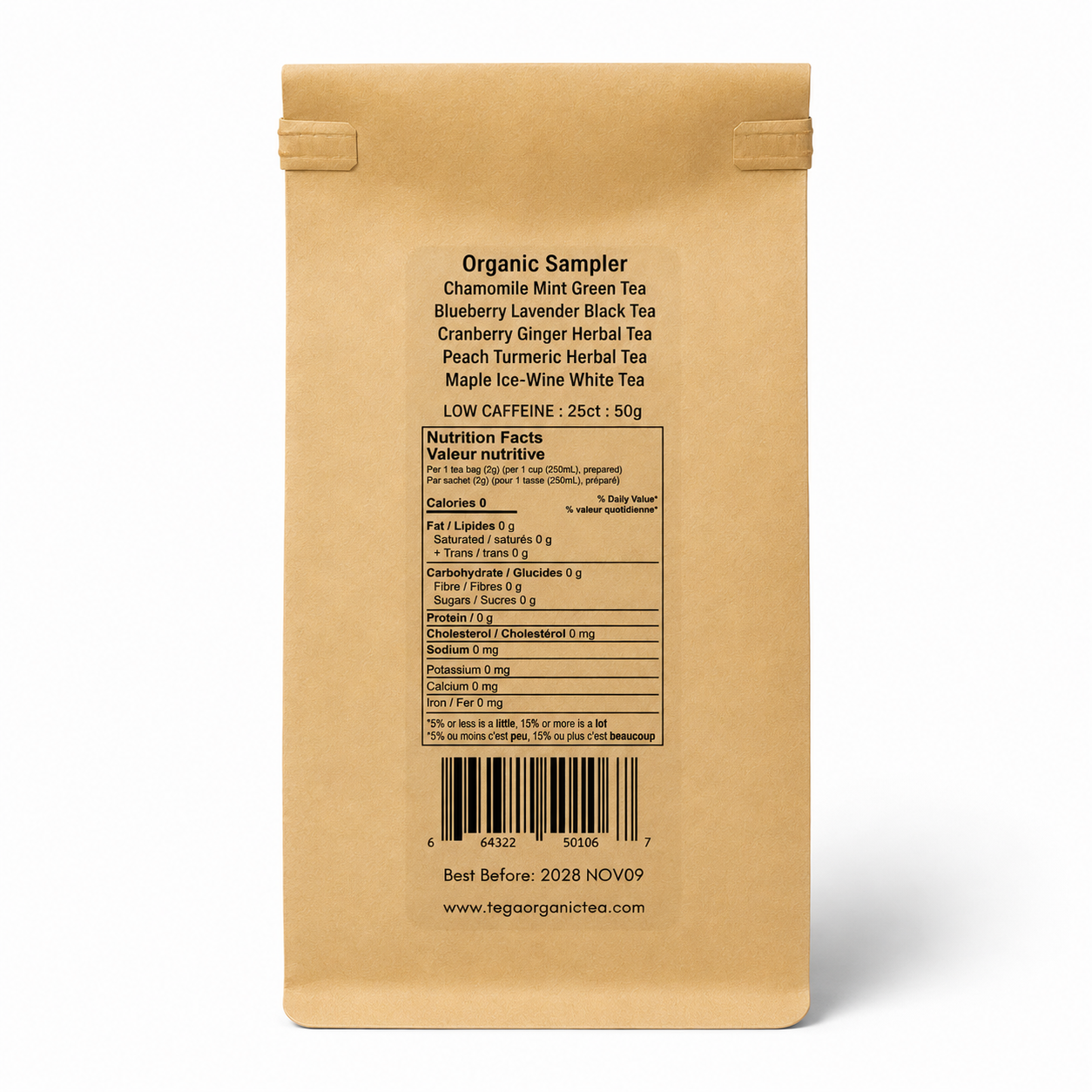 Tega Organic Tea Sampler – 25 Tea Bags